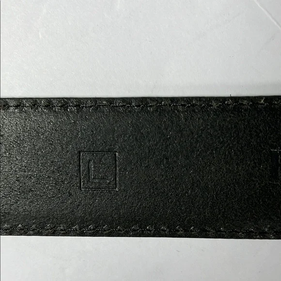 Fossil Black Leather Belt with Gold Buckle Sz L - Picture 6 of 14